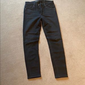 AG dark grey high rise “Farrah” skinny pants
